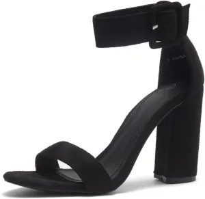 Herstyle Rumors Women's High Heels Open Toe Chunky Block Heeled Sandals with Ankle Strap – Dressy Strappy Heels for Prom Wedding Office, and Party