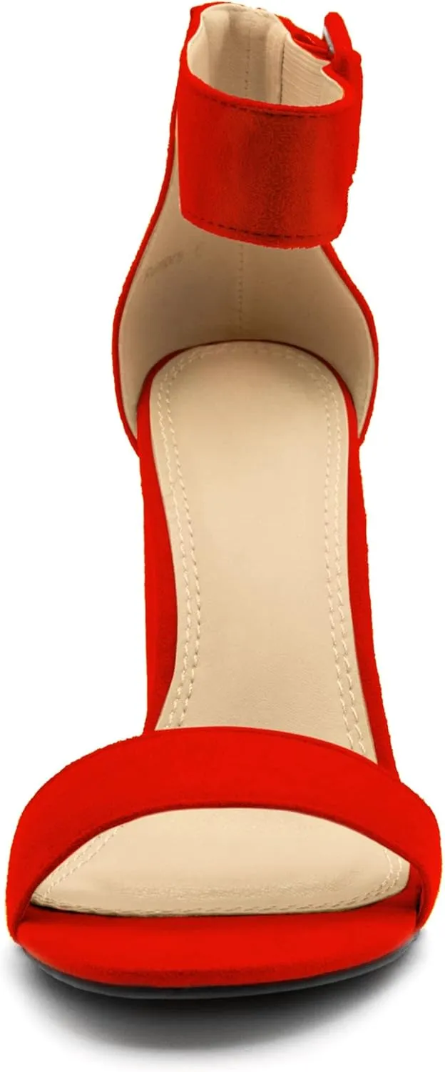 Herstyle Rumors Women's High Heels Open Toe Chunky Block Heeled Sandals with Ankle Strap – Dressy Strappy Heels for Prom Wedding Office, and Party