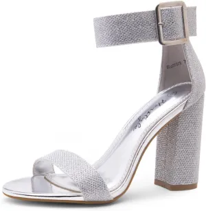 Herstyle Rumors Women's High Heels Open Toe Chunky Block Heeled Sandals with Ankle Strap – Dressy Strappy Heels for Prom Wedding Office, and Party