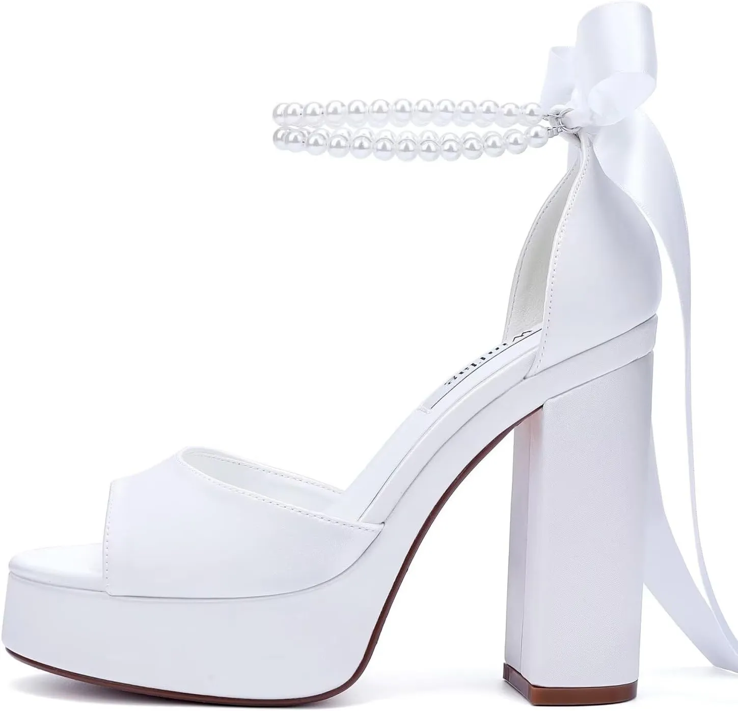 High Heel Platform Bridal Shoes Pearl Heels Wedding Shoes for Bride Platform Heeled Wedding Sandals