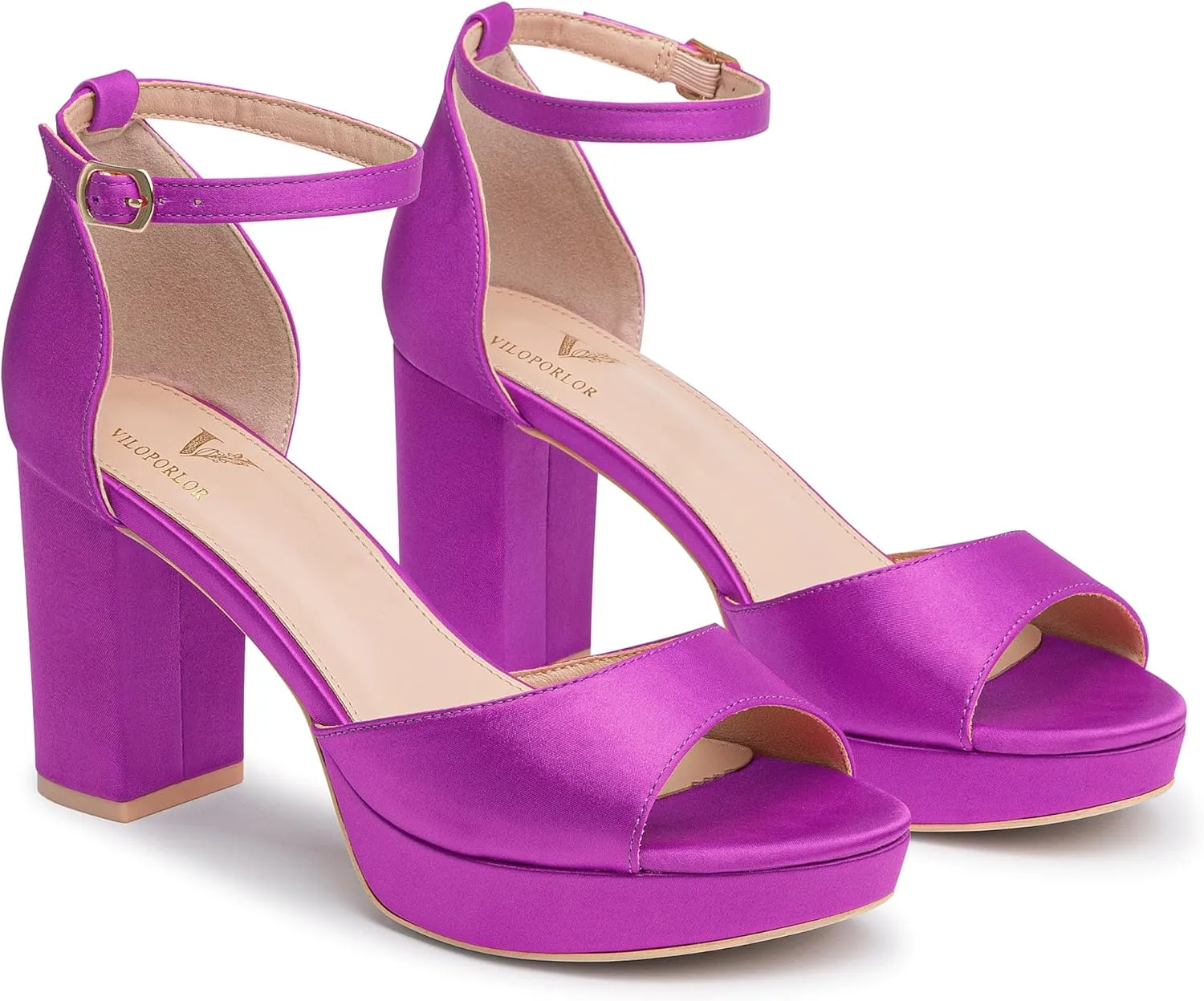 High Heels Chunky Platform Heels for Women Ankle Strap Comfy Open Toe Block Heeled Sandals Party Prom Wedding Dress Pumps