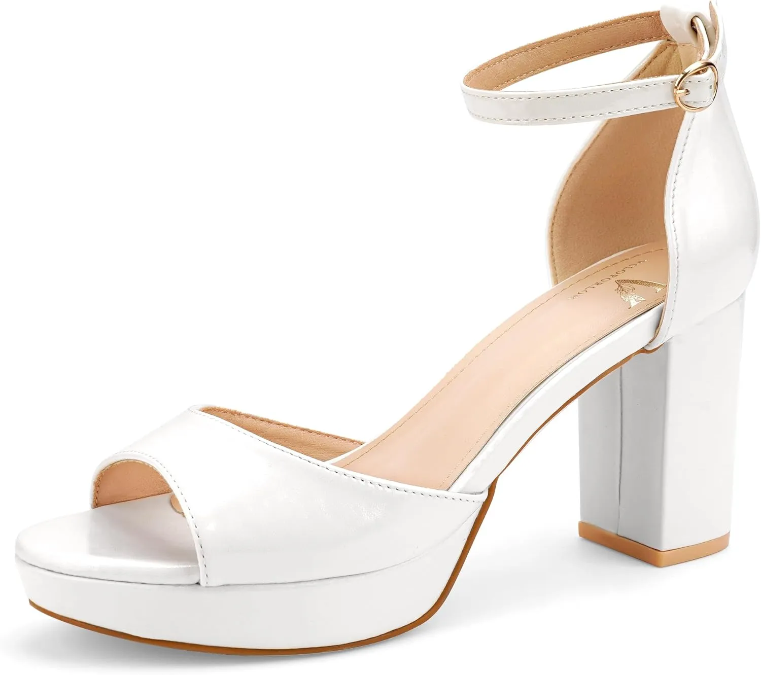 High Heels Chunky Platform Heels for Women Ankle Strap Comfy Open Toe Block Heeled Sandals Party Prom Wedding Dress Pumps