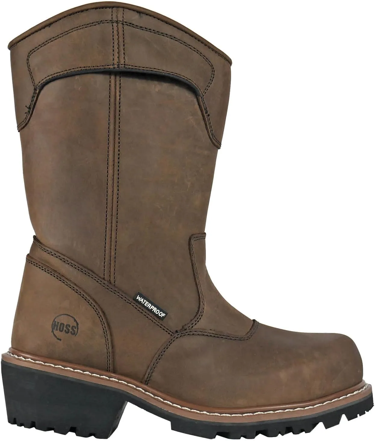 HOSS Aspen Logger Men's Composite Toe Electrical Hazard Puncture-Resisting Waterproof Pull-on Boot