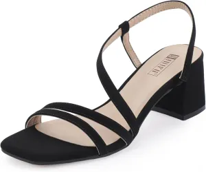 IDIFU IN3 Strappy Heels for Women - Low Block Chunky Heels - Open Square Toe Slingback Sandals - Comfortable & Trendy Dress Shoes for Women's Wedding, Bridal & Prom