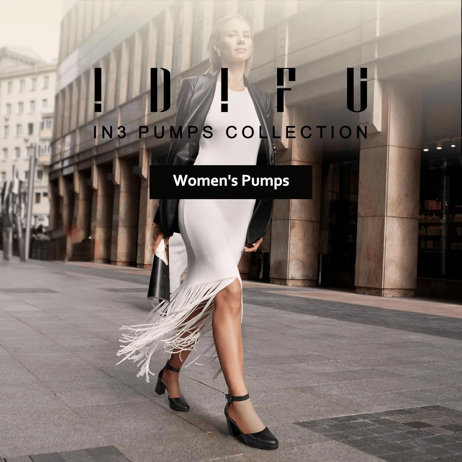 IDIFU IN3 Women's Chunky Block Heels Dress Shoes for Women - Dressy Wedding Bridal Prom Shoes - Pointed Toe Ankle Strap Comfortable Short Thick Heels