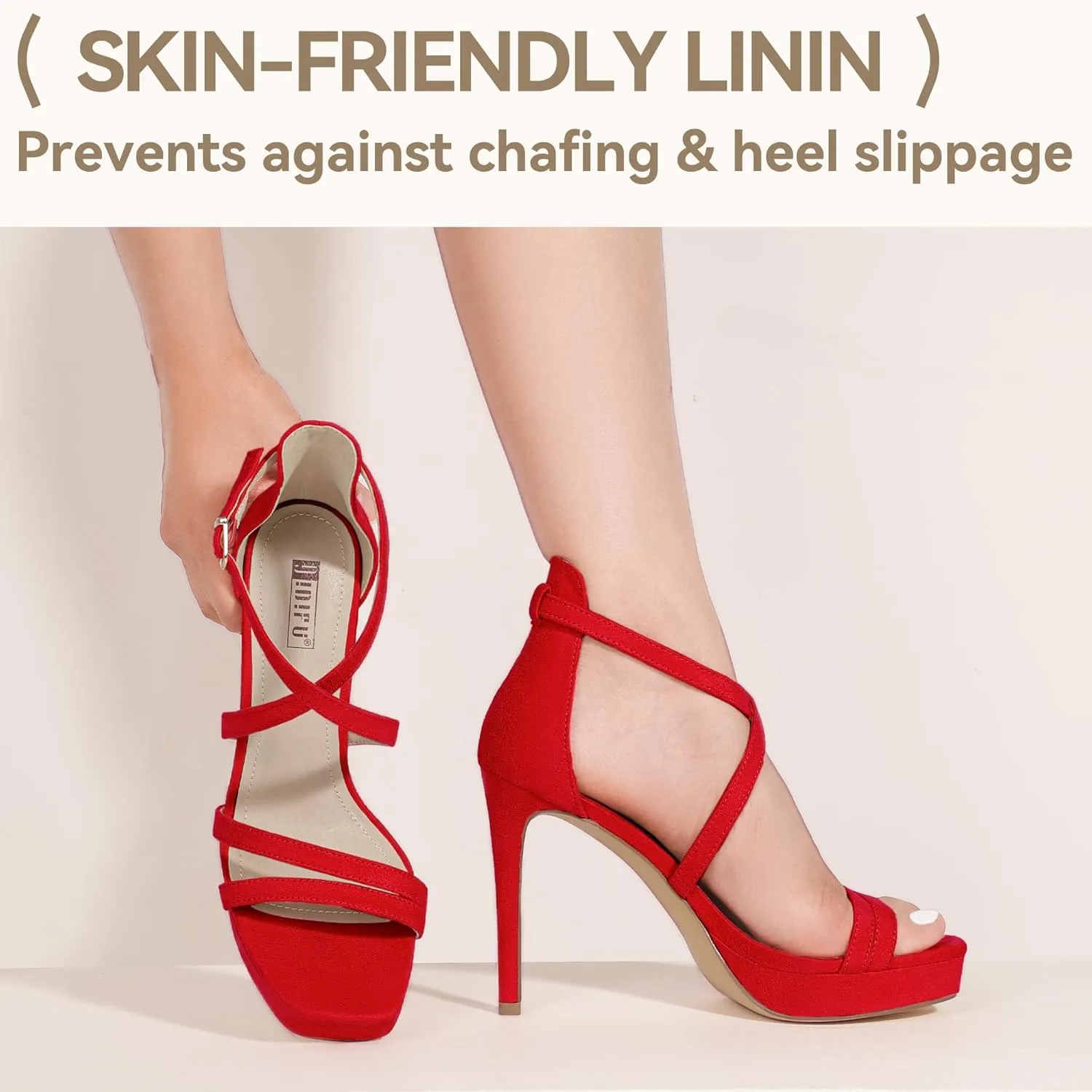 IDIFU IN4 Platform High Heels for Women Strappy Heeled Sandals Square Toe Heels Stiletto Heels Women's Wedding Party Bridal Sexy Dress Shoes Open Toe Heels