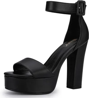 IDIFU Women's Ankle-Strap Heeled Sandal
