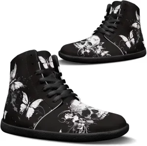 Jeiento Skull High Top Barefoot Running Shoes Breathable Sneaker for Men