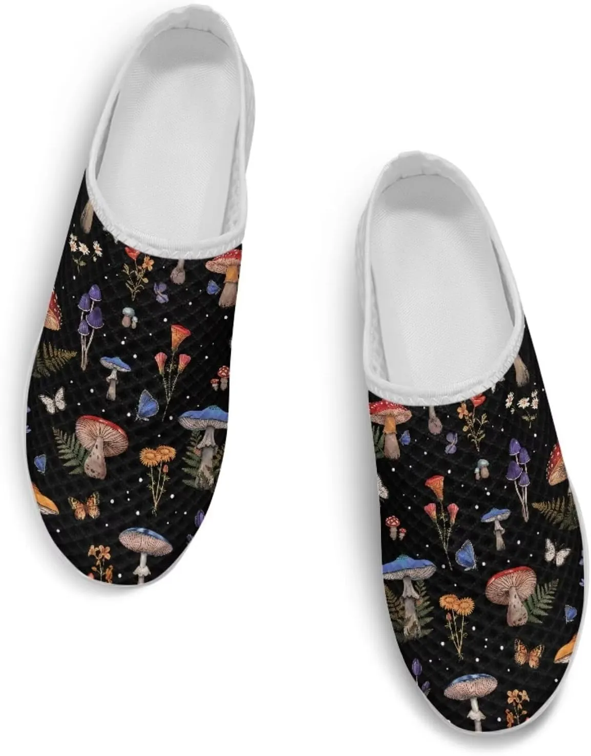 Jeiento Womens Slip On Walking Shoes Breathable Flat Mules Shoe with Arch Support Lightweight Comfort Open Back Casual Sneakers