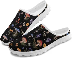 Jeiento Womens Slip On Walking Shoes Breathable Flat Mules Shoe with Arch Support Lightweight Comfort Open Back Casual Sneakers