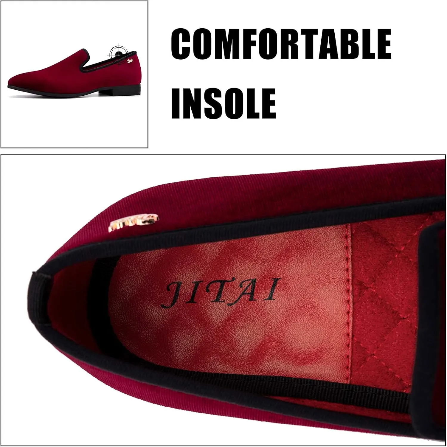 JITAI Men Loafers Slip-On Shoes for Men Fashion Dress Shoes Tuxedo Shoes