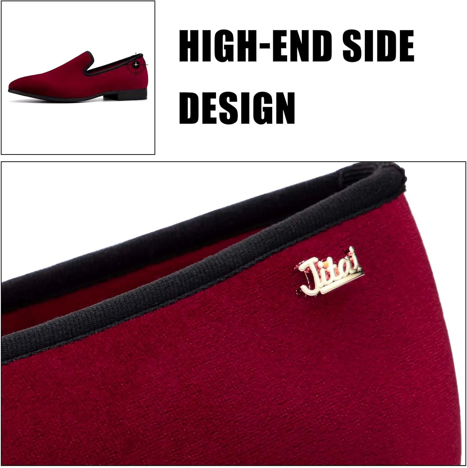 JITAI Men Loafers Slip-On Shoes for Men Fashion Dress Shoes Tuxedo Shoes