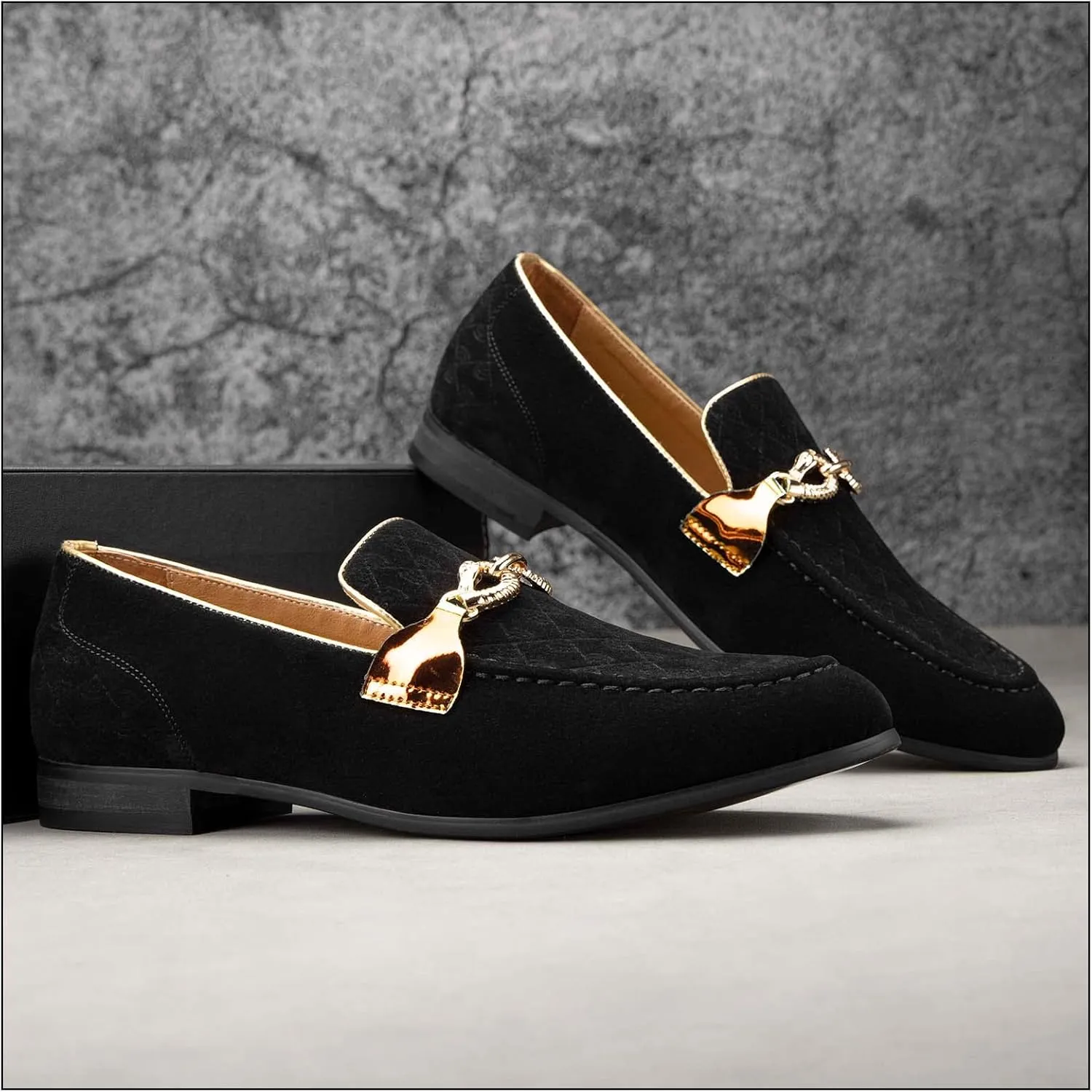JITAI Men Loafers Slip-On Shoes for Men Fashion Dress Shoes Tuxedo Shoes