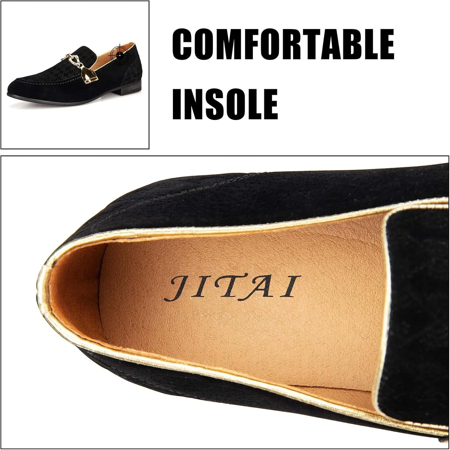JITAI Men Loafers Slip-On Shoes for Men Fashion Dress Shoes Tuxedo Shoes