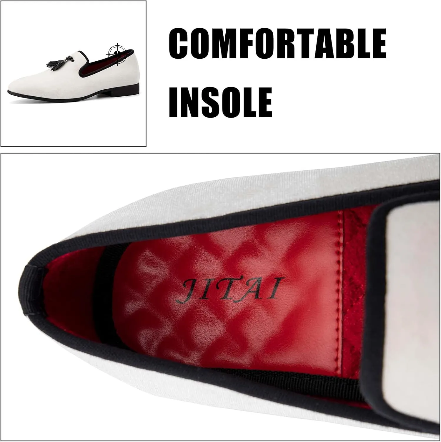 JITAI Men's Fashion Loafers Wedding Shoes Loafers for Men Party Shoes