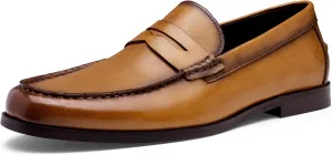 Jouesn Men's Dress Shoes Premium Leather Penny Loafers for Men Slip-On Formal Dress Loafers for Men