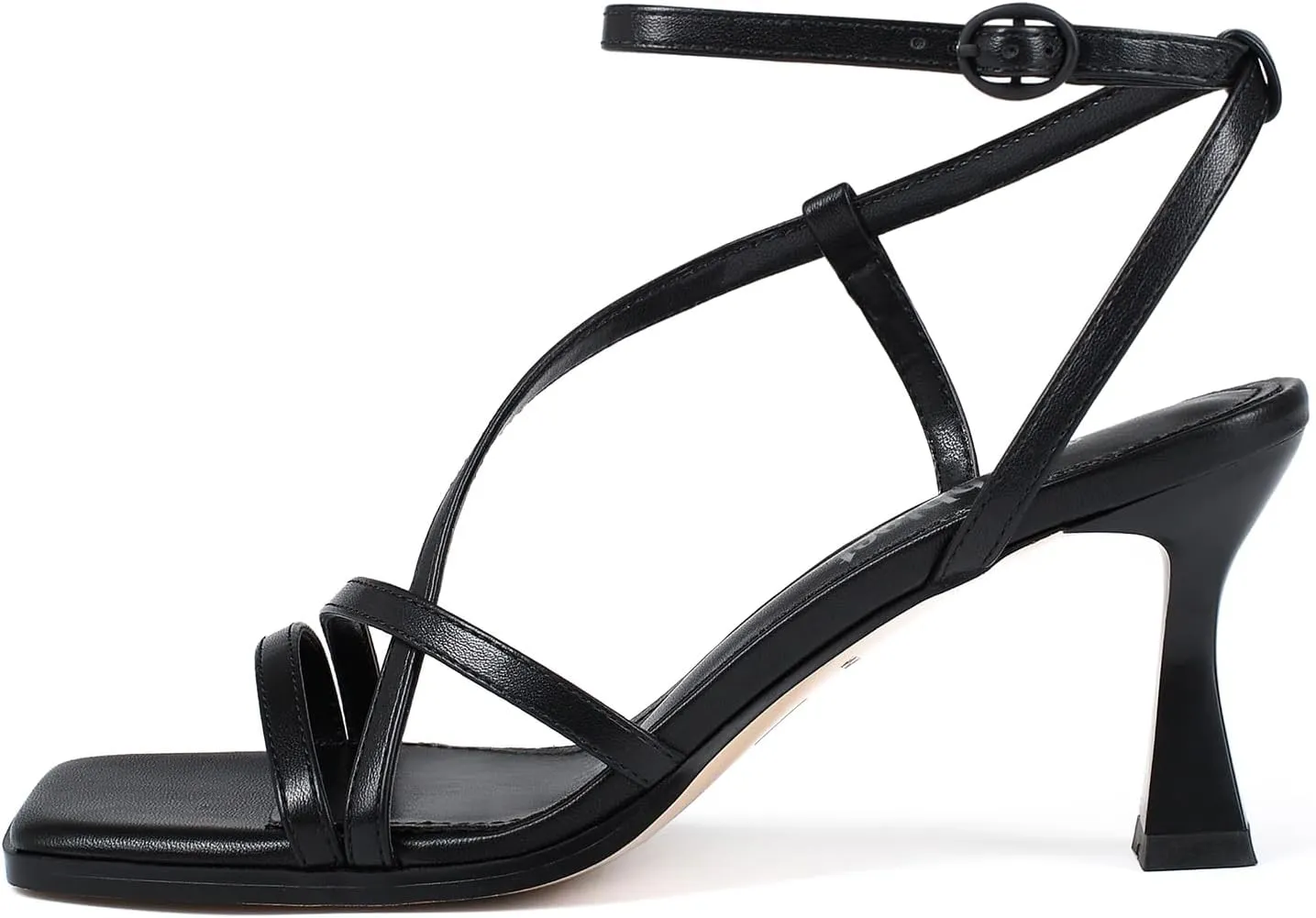 Kitten Heels for Women - Square Open Toe Strappy Heeled Sandals with Ankle Strap - Wedding Dress Heels