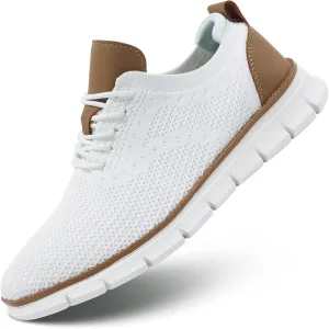 Kundork Men's Casual Dress Shoes Comfort Walking Shoes Mesh Knit Lightweight Breathable Sneakers