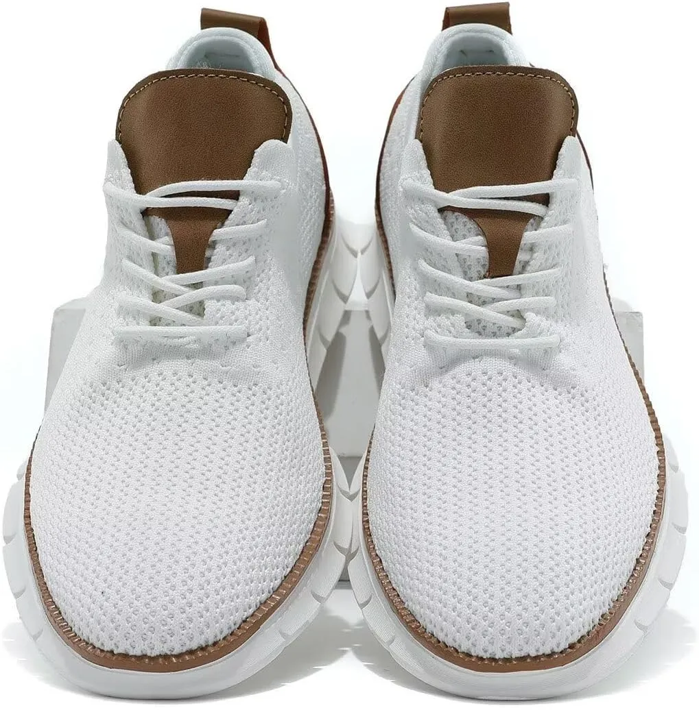 Kundork Men's Casual Dress Shoes Comfort Walking Shoes Mesh Knit Lightweight Breathable Sneakers