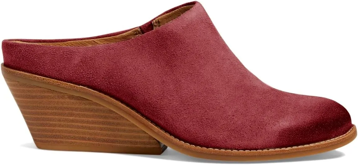 LEHOOR Women Comfort Mule Wedges Round Toe Slip On Wedge Heels Mules Walking Retro 2 inch Stacked Wedged Mule Shoes Office Ladies Heeled Slide Shoes Backless Casual Going Out 4-11 M US