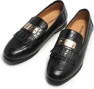 Loafers for Women Slip On Moccasins Shoes Tassel Flats No Heel with Chain