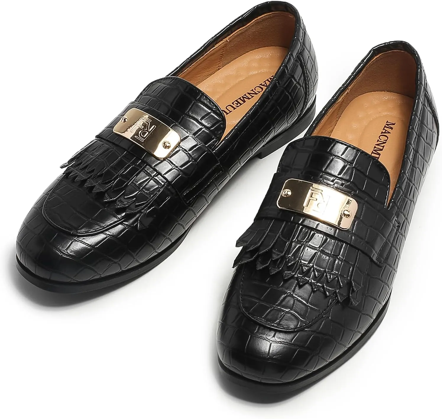Loafers for Women Slip On Moccasins Shoes Tassel Flats No Heel with Chain