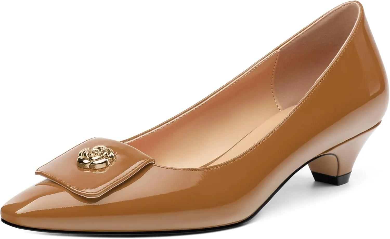 Low Heel Kitten Heel Shoes for Women. The Small Square Shaped Toe Cap is Classic and Fashionable, and They are Suitable for Various Occasions. 1.4 inches