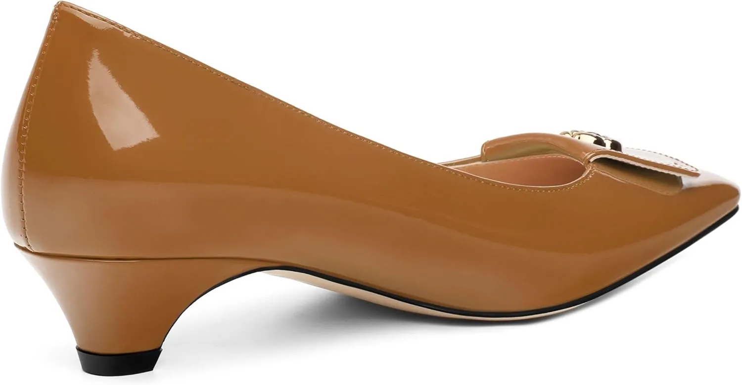 Low Heel Kitten Heel Shoes for Women. The Small Square Shaped Toe Cap is Classic and Fashionable, and They are Suitable for Various Occasions. 1.4 inches
