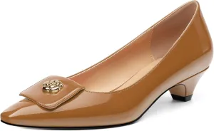 Low Heel Kitten Heel Shoes for Women. The Small Square Shaped Toe Cap is Classic and Fashionable, and They are Suitable for Various Occasions. 1.4 inches