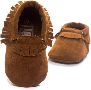 Meckior Infant Baby Girls Boys Premium Soft Sole Tassel Bowknot Moccasins Toddler Prewalker Princess Anti-Slip Crib Baptism Loafers Shoes