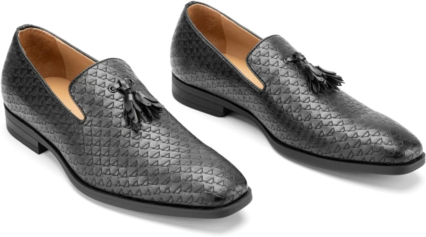 Meijiana Men’s Fashion Loafers Wedding Dress Shoes for Men with Tassel Embellishment