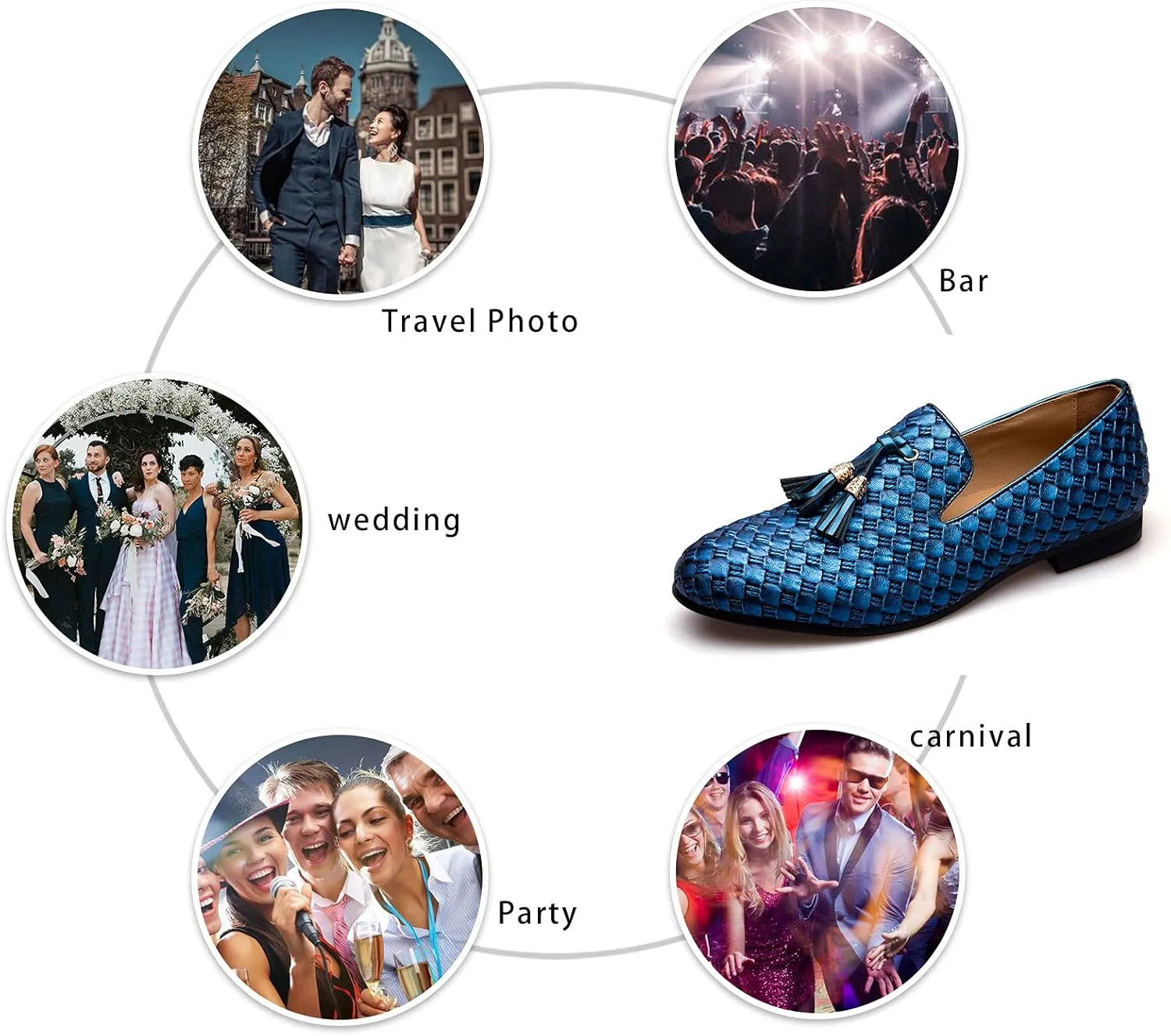 Meijiana Men’s Fashion Loafers Wedding Dress Shoes for Men with Tassel Embellishment