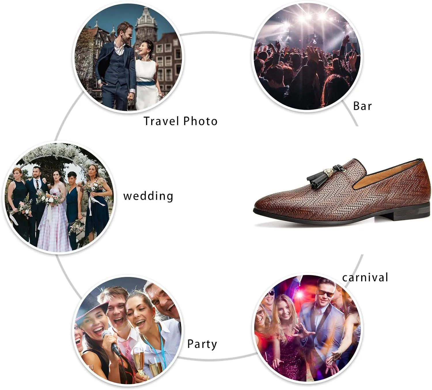 Meijiana Men’s Fashion Loafers Wedding Dress Shoes for Men with Tassel Embellishment