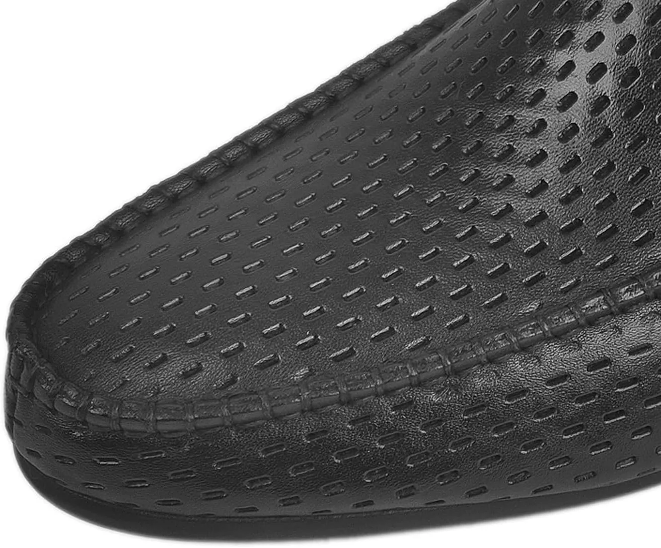 Men's Dress Loafers Black Leather Shoes - Classic Penny Loafers for Work, Casual-Non-Slip, Comfortable Walking Shoes-Breathable Hollow Design Mocasines
