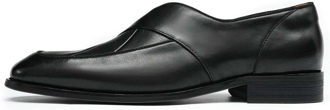 Mens Dress Penny Loafers Slip-On Shoes - Genuine Leather Formal Business Casual Shoes for Wedding- Fashion Comfortable Prom Mocassins
