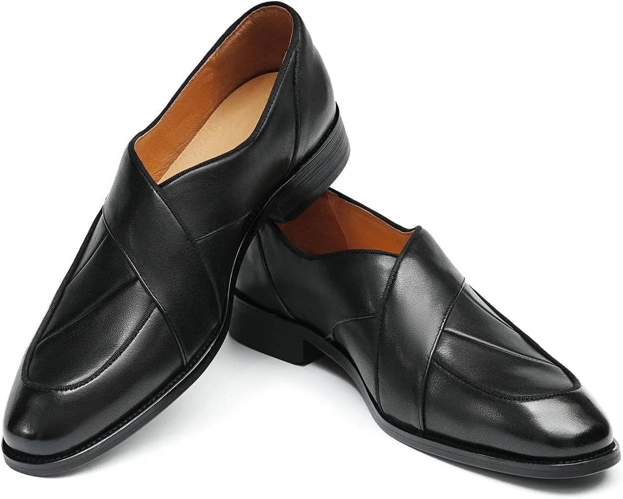 Mens Dress Penny Loafers Slip-On Shoes - Genuine Leather Formal Business Casual Shoes for Wedding- Fashion Comfortable Prom Mocassins