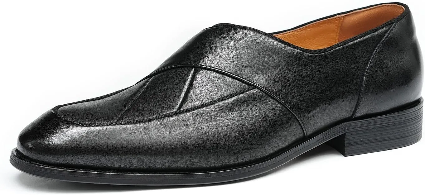 Mens Dress Penny Loafers Slip-On Shoes - Genuine Leather Formal Business Casual Shoes for Wedding- Fashion Comfortable Prom Mocassins