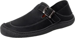 Men's Genuine Leather Casual Penny Loafers Fashion Buckle Round Toe Comfortable Soft Bottom Handmade Driving Loafers Slip On Lightweight Dress Shoes