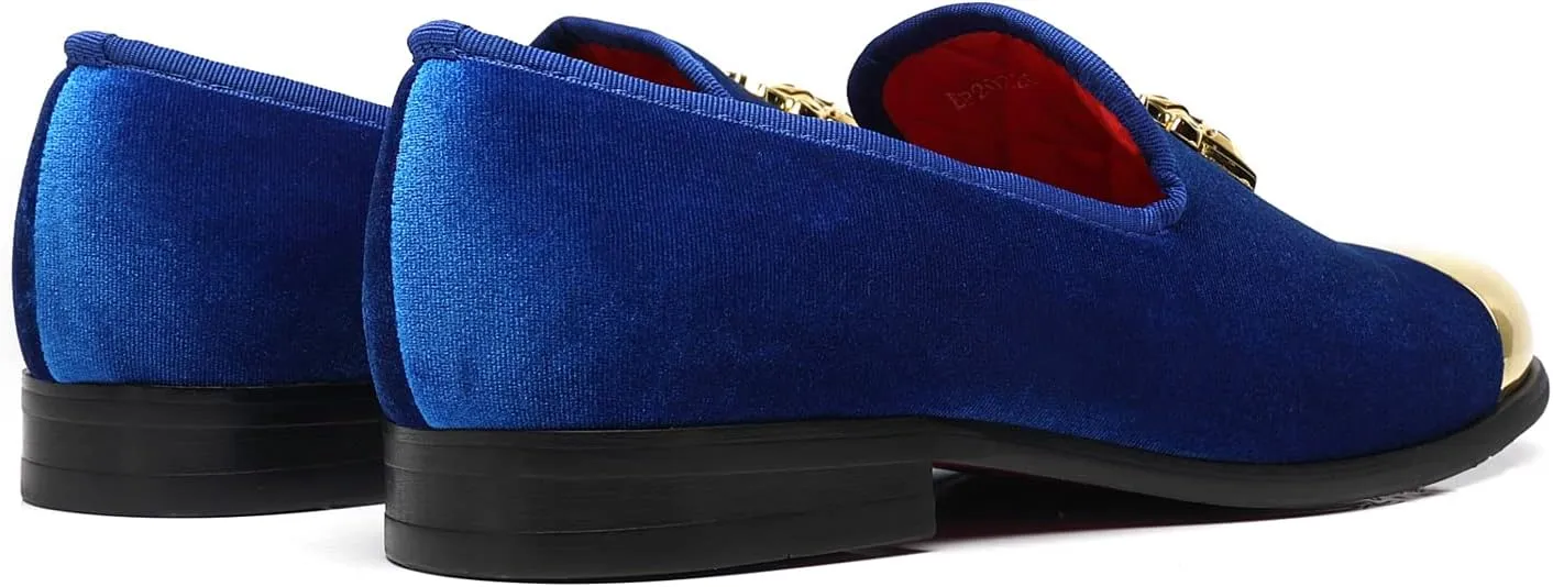 Men's Loafers Fashion Gold Buckle Wedding Party Shoes