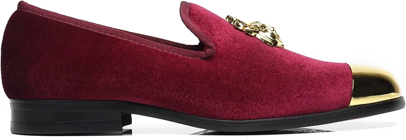 Men's Loafers Fashion Gold Buckle Wedding Party Shoes