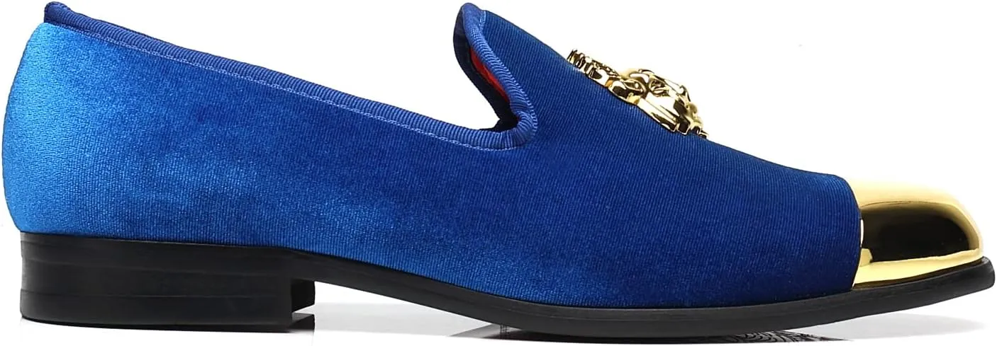 Men's Loafers Fashion Gold Buckle Wedding Party Shoes