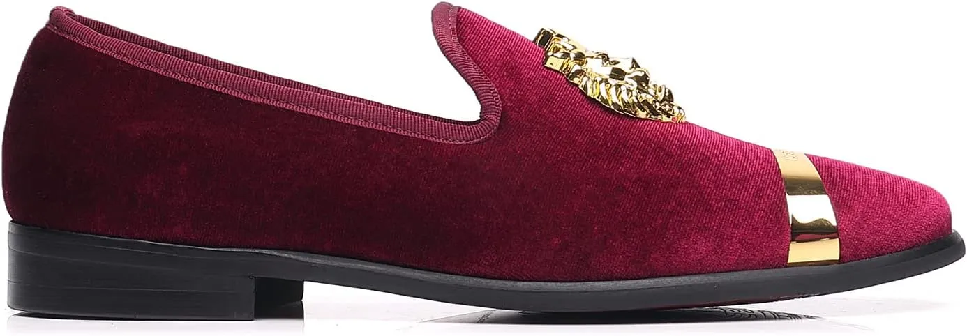 Men's Loafers Fashion Gold Buckle Wedding Party Shoes