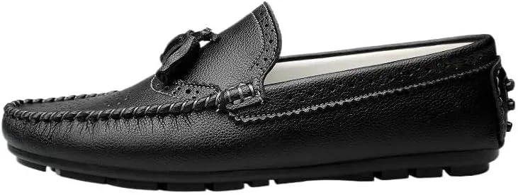 Mens Loafers Round Toe Brogue Embossed Wing tip with Tassel Driving Loafers Resistant Lightweight Comfortable Classic Slip On