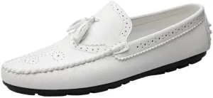Mens Loafers Round Toe Brogue Embossed Wing tip with Tassel Driving Loafers Resistant Lightweight Comfortable Classic Slip On