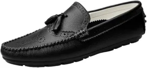 Mens Loafers Round Toe Brogue Embossed Wing tip with Tassel Driving Loafers Resistant Lightweight Comfortable Classic Slip On