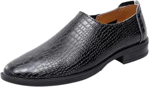 Mens Loafers Shoe -Moccasins Faux Crocodile Slip-on Print Solid Colors Leather Flexible Comfortable Lightweight Fashion Casual Best Loafers for Men