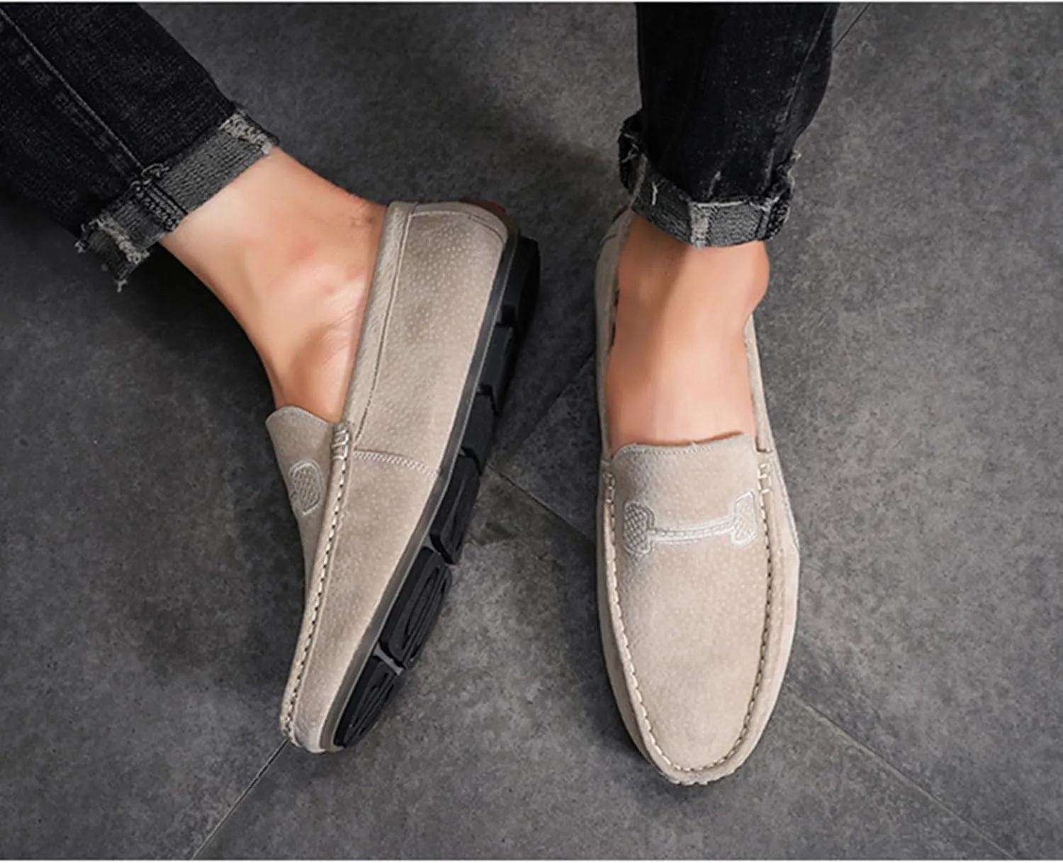 Men's Loafers Slip on Shoes Soft Sole Genuine Leather Driving Shoes Casual Penny Loafers for Men