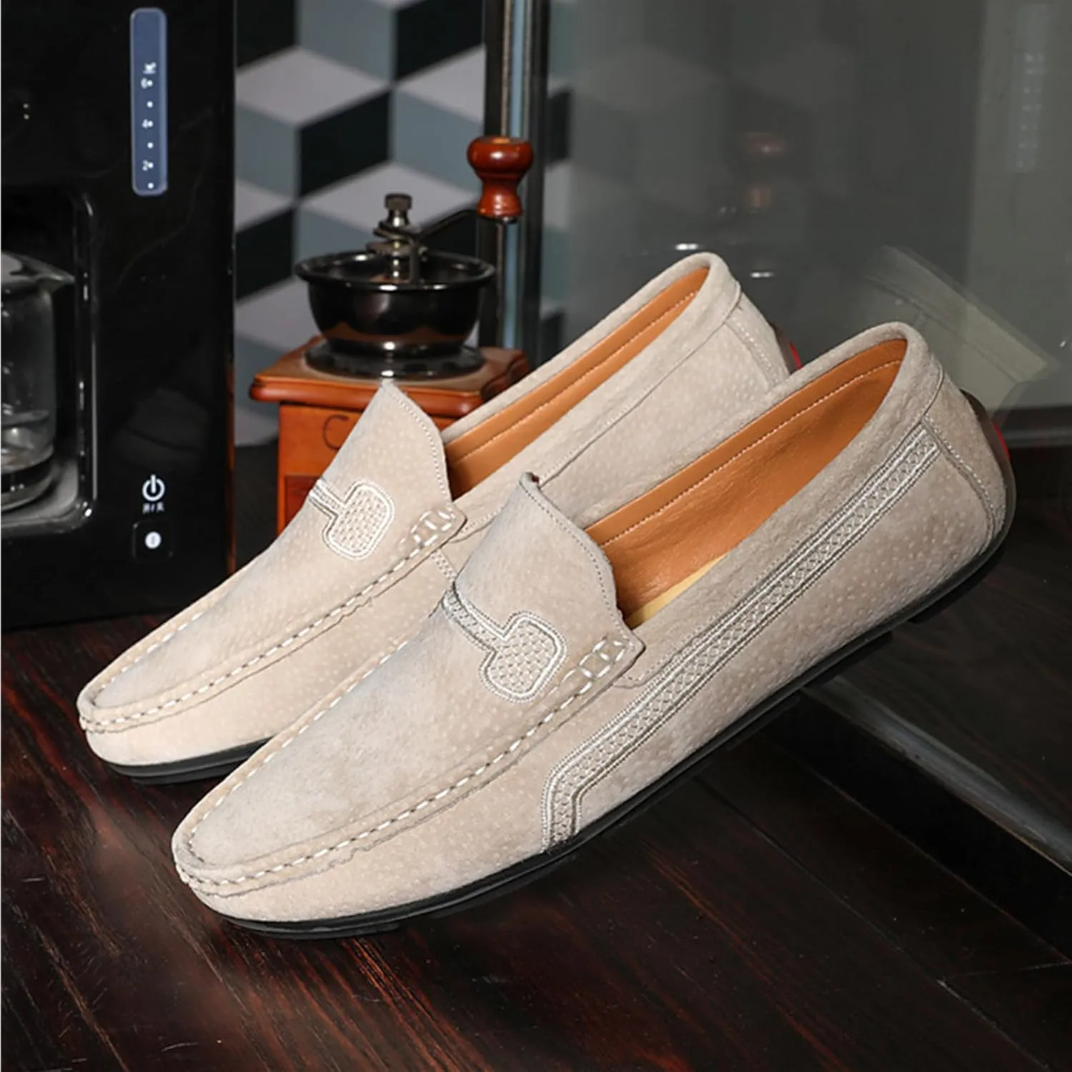 Men's Loafers Slip on Shoes Soft Sole Genuine Leather Driving Shoes Casual Penny Loafers for Men