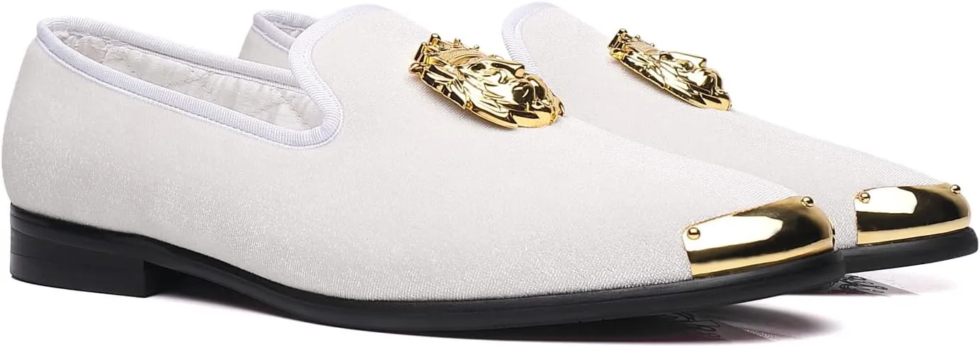 Men's Loafers Velvet Gold Buckle Party Prom Shoes