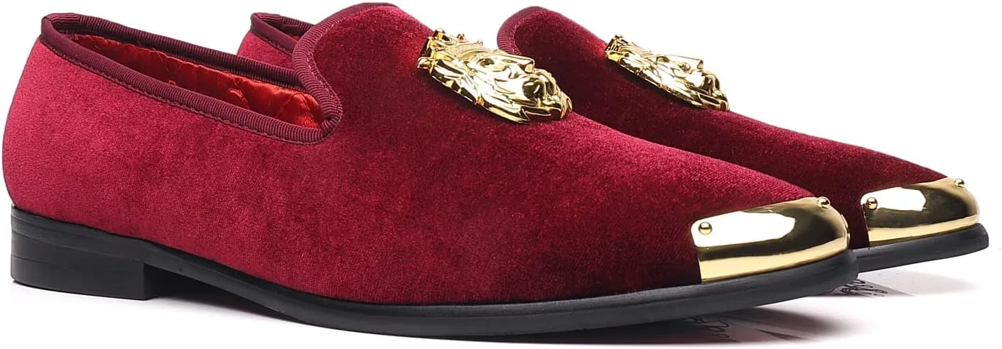 Men's Loafers Velvet Gold Buckle Party Prom Shoes